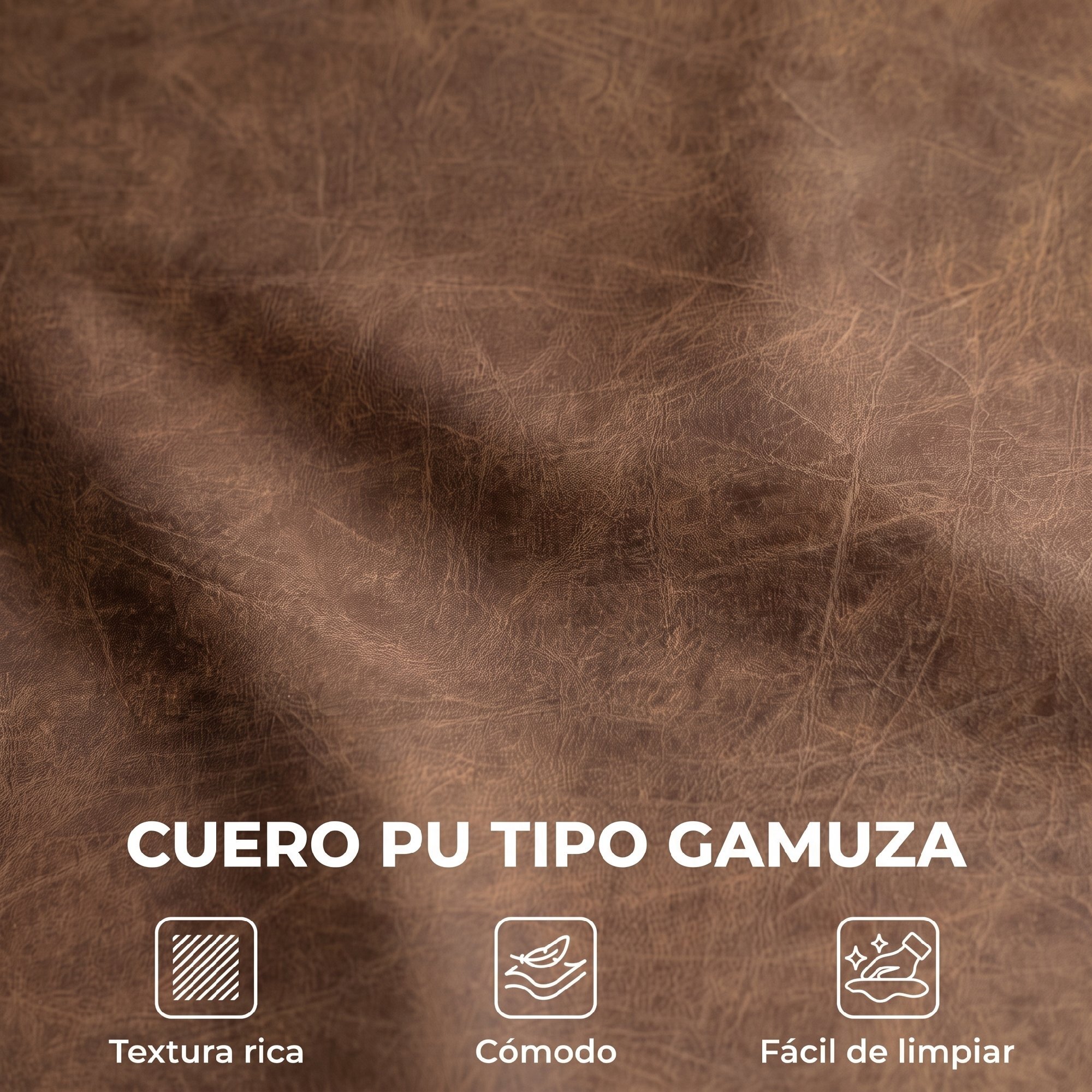 HOMCOM Sillón Relax, Sofá Individual, Tapizado en PU, Cojín de Asiento con Muelles, Respaldo Ancho Acolchado, Patas de Madera Maciza para Salón, Dormitorio y Oficina, 72x76x80 cm, Marrón
