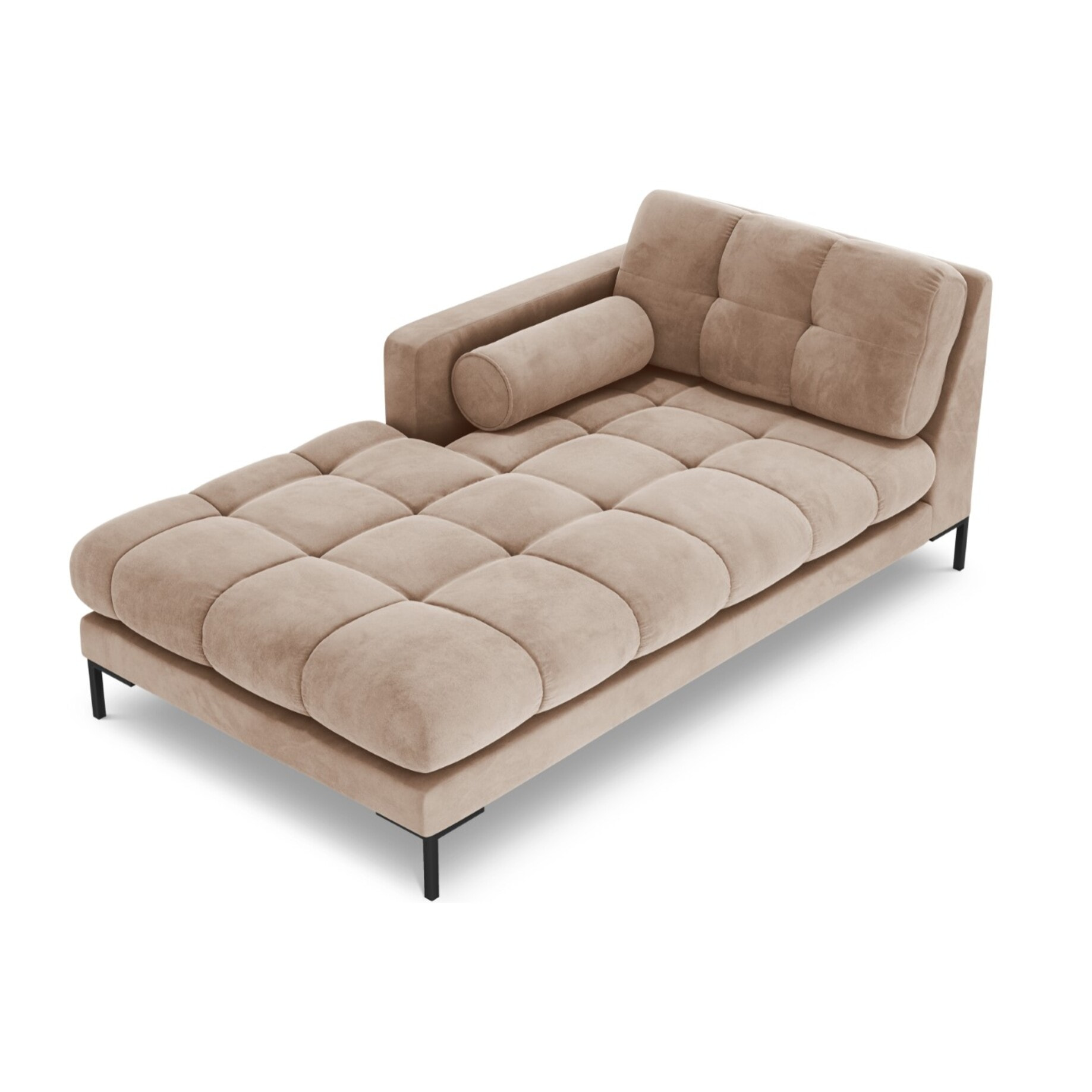 Méridienne gauche "Bali" en velours beige