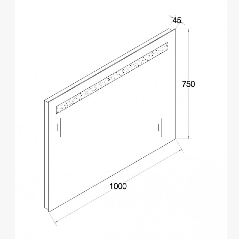 Miroir avec LED haut 100 cm