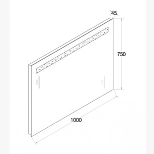 Miroir avec LED haut 100 cm