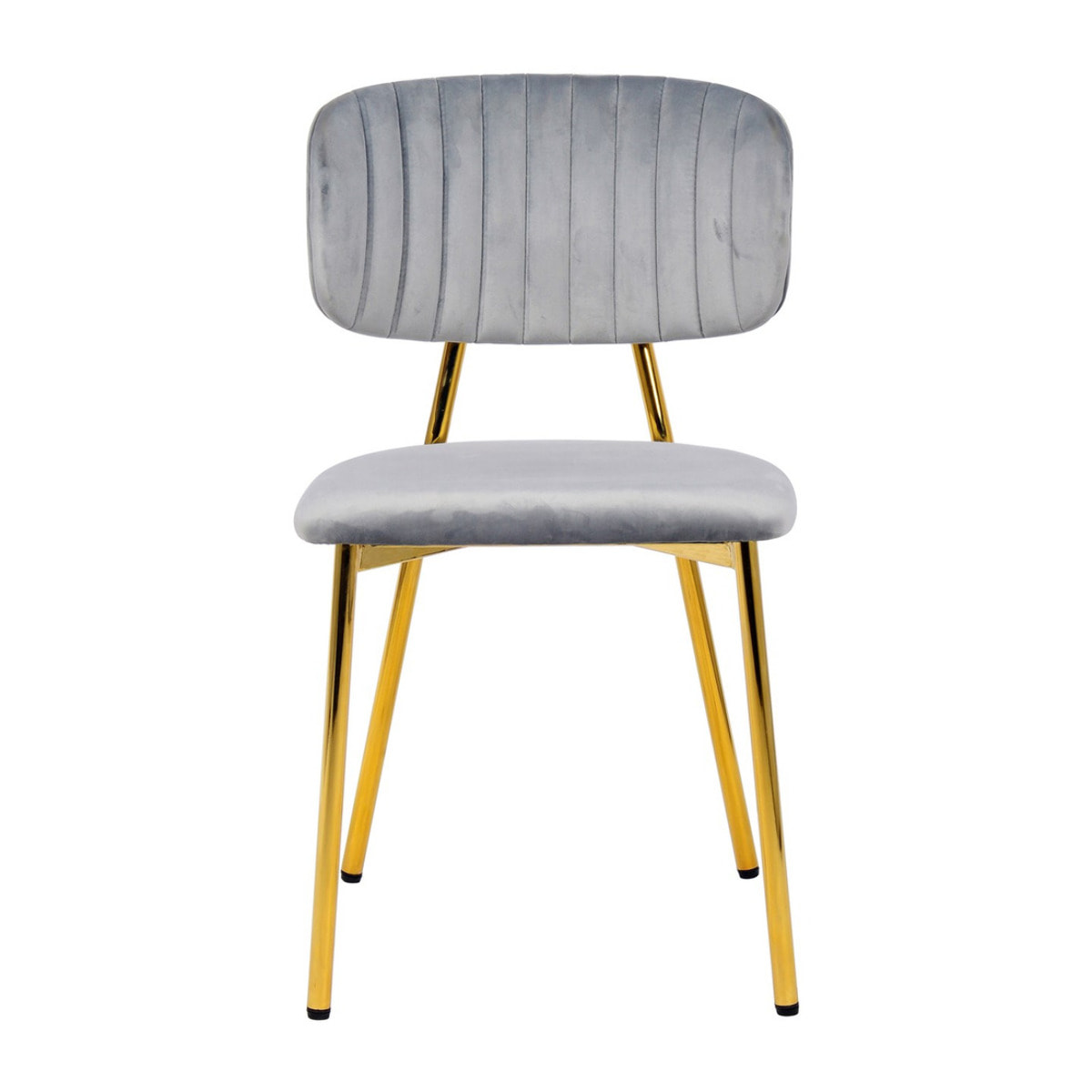 Set di 2 sedie Kian in velluto grigio e metallo dorato