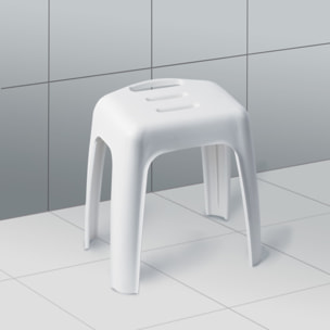 Tabouret grand siège de douche HOCKER Blanc - Max 130kg Spirella