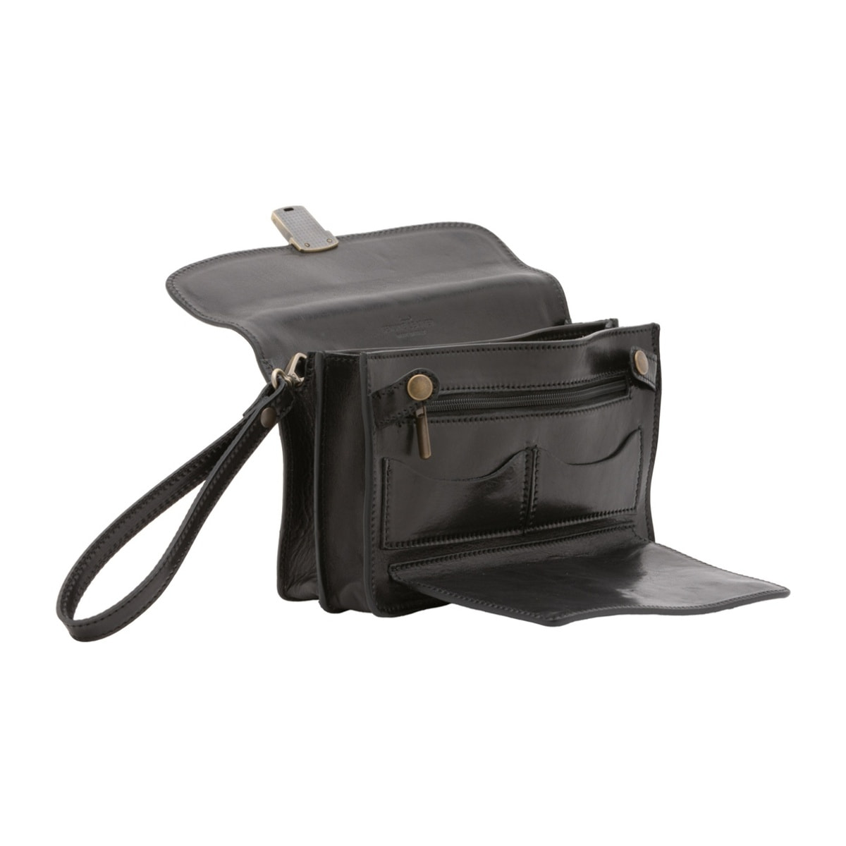 Borsa a mano da uomo in vera pelle - Modello False - 100% pelle - 24.0 x 17.0 x 8.0 cm