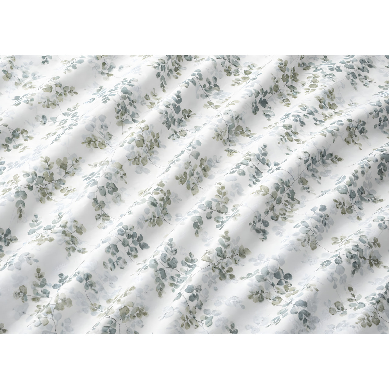 Parure Copripiumino 100% Cotone Made In Italy Fantasia Floreale Disegno Petalo Verde