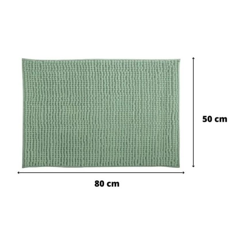 Lot de 2 tapis de bain CHENILLE 50x80 Vert Basil MSV