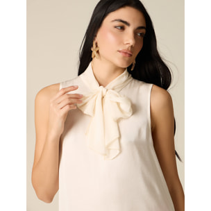 Oltre - Top in viscosa con fiocco - Bianco