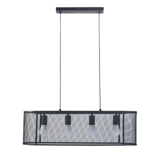 FORLIGHT Colgante Interior LED Numan E27 15W Negro para Comedor, Sala de Estar