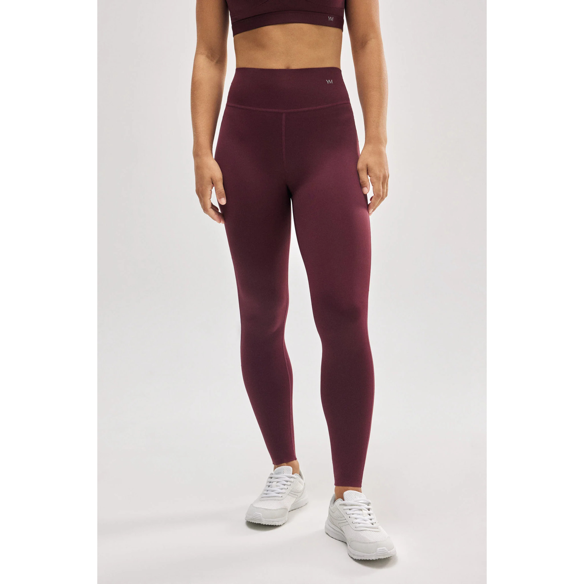Leggings sportivi effetto pancia piatta bordeaux