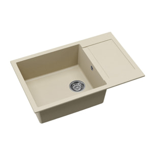 78x50 cm évier avec égouttoir réversible en Granite, à encastrer, jasmin (SATSINKGQT105J)