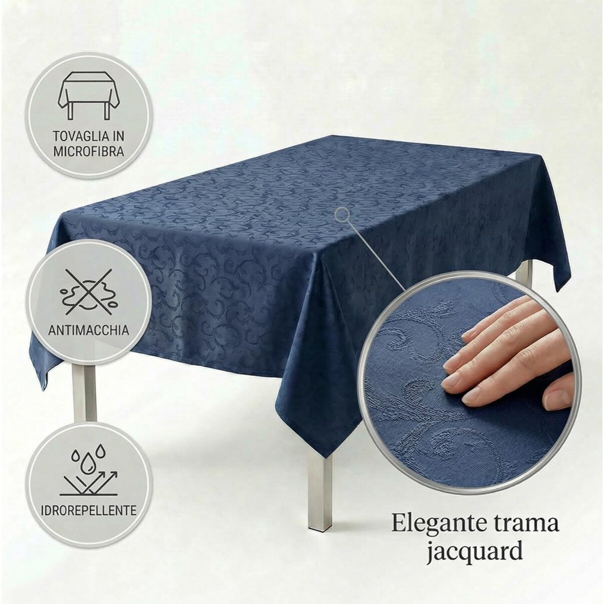 Tovaglia antimacchia impermeabile in poliestere resistente, ideale per uso quotidiano e occasioni, protegge da liquidi e sporco, facile da pulire, pratica e durevole, design elegante per cucina e sala da pranzo