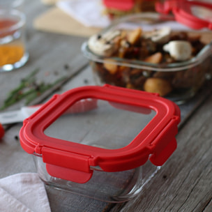 Boîte hermétique carré 310ml en verre CRISTAL