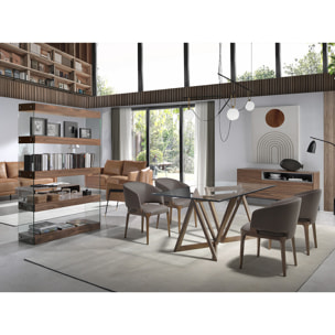 Estantería en DM y cristal 122x38x183cm