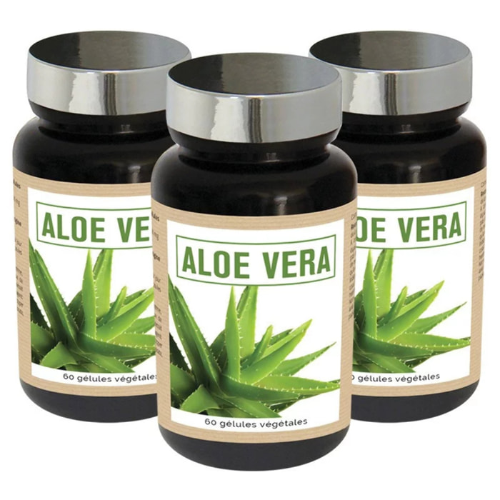 NUTRIEXPERT Aloe Vera - Favorise le Confort Digestif 100% Extrait de Suc d'Aloe Vera - Soutient la Santé Gastro-intestinale - Sans Gluten ni Allergène - Vegan - Actif breveté - Lot de 3 produits