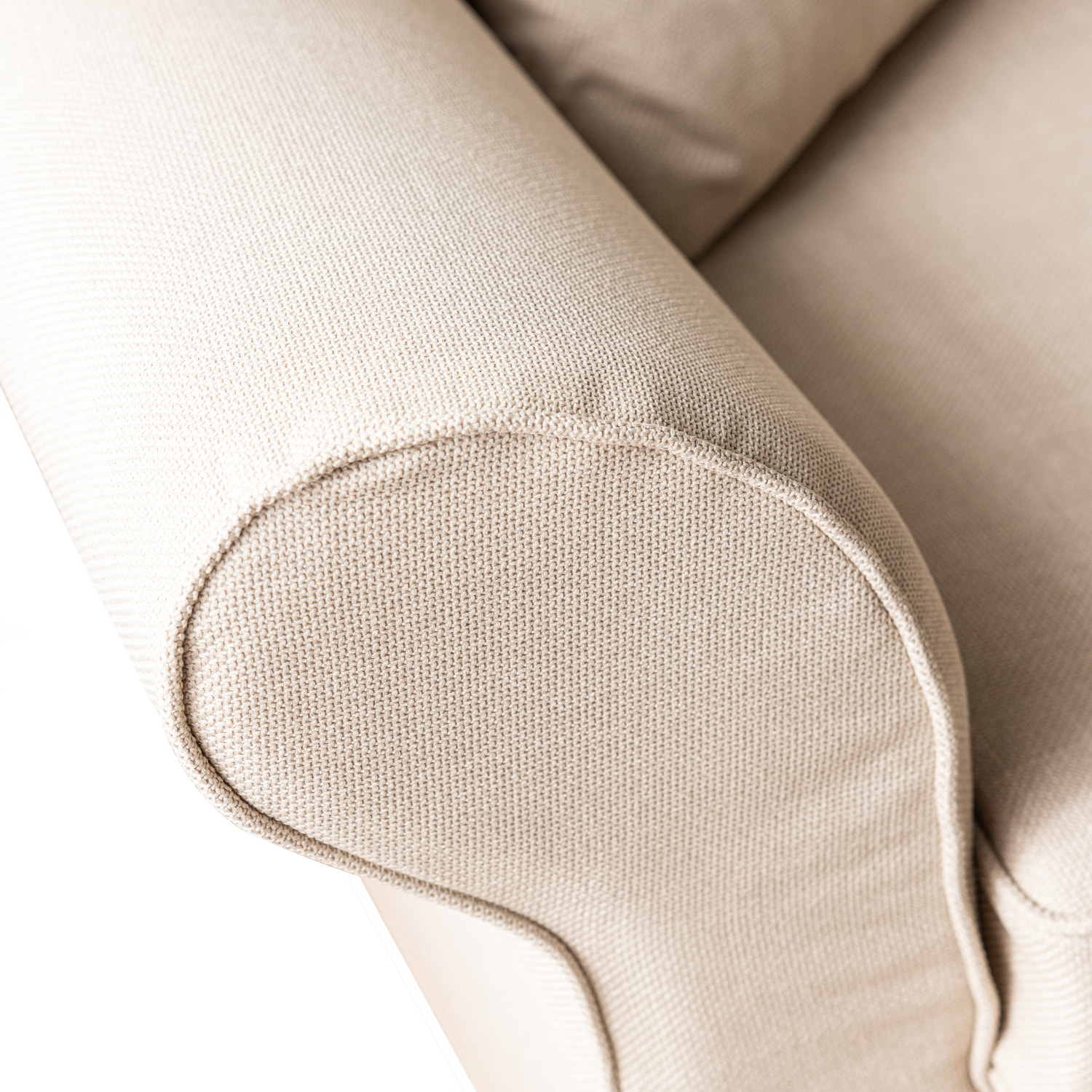 Canapé droit 3 places beige OSCAR