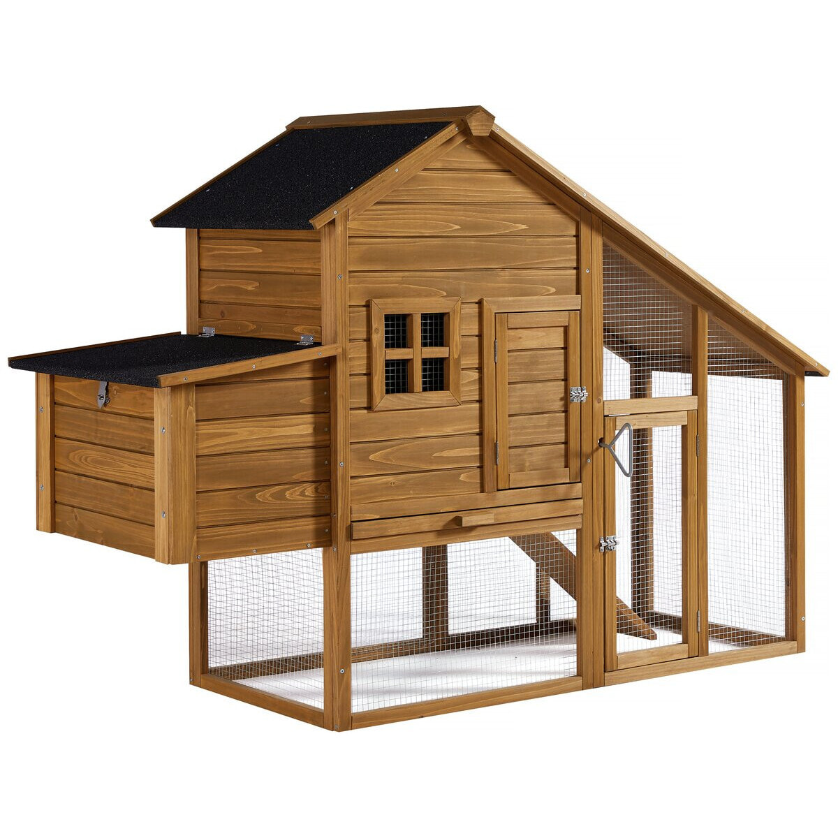 Poulailler "Princesse" avec pondoir en bois - 4 poules - Marron