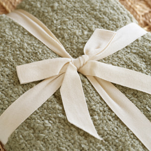 Plaid bouclette doux avec franges - Vert