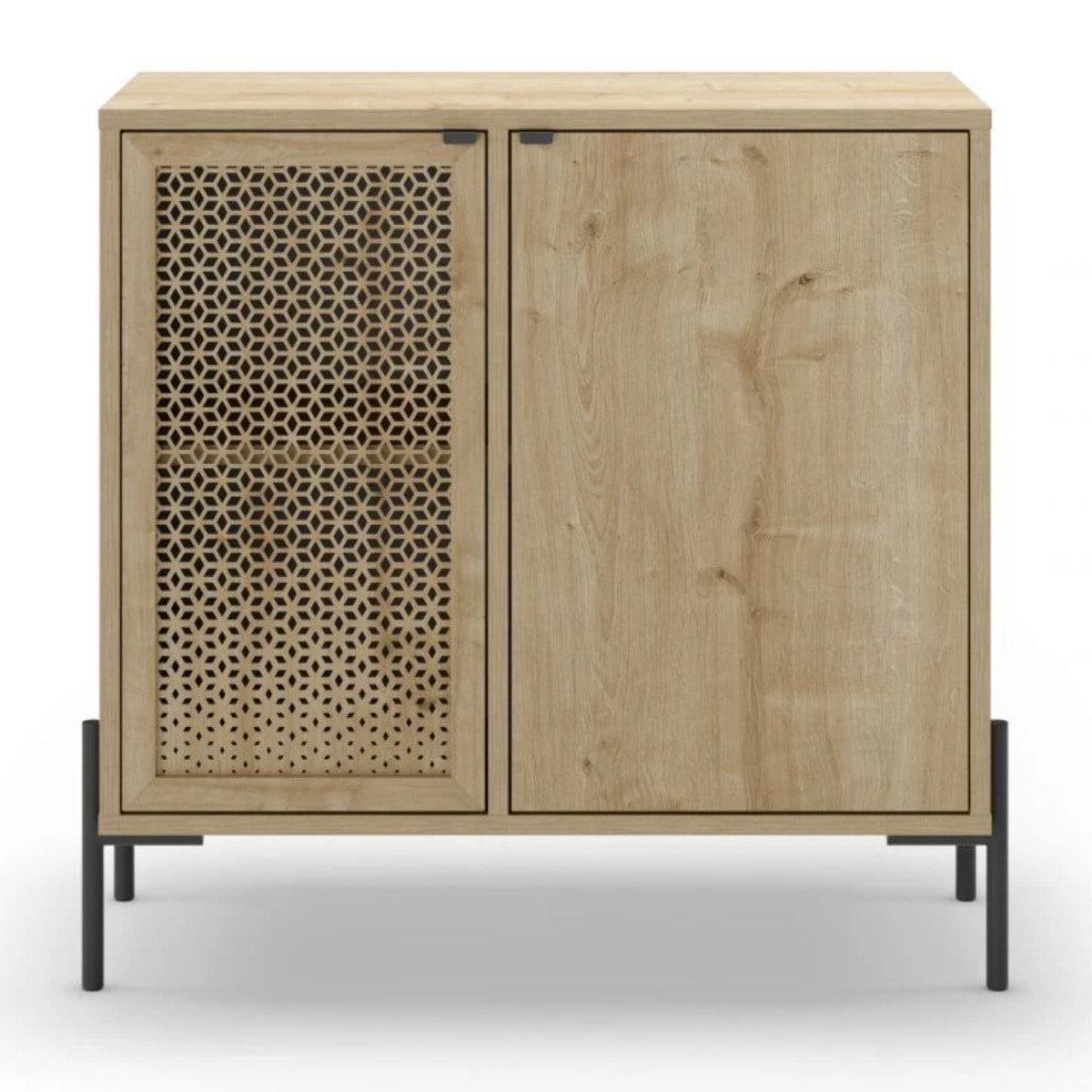 Cómoda Koivu 2 puertas Roble Negro