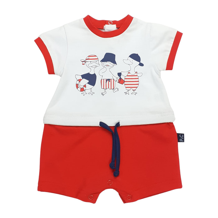 PAGLIACCETTO JERSEY BIANCO ROSSO