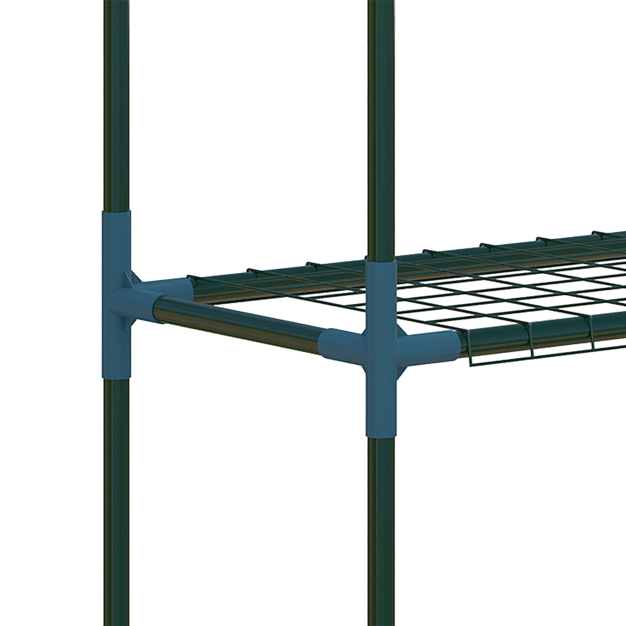 Lot de 2 étagères à fleurs 4 niveaux grillagés 70 x 27 x 110 cm acier vert