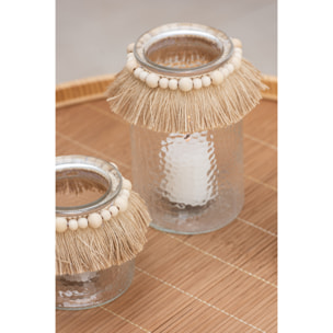 J-Line photophore Perles - verre - transparent - large