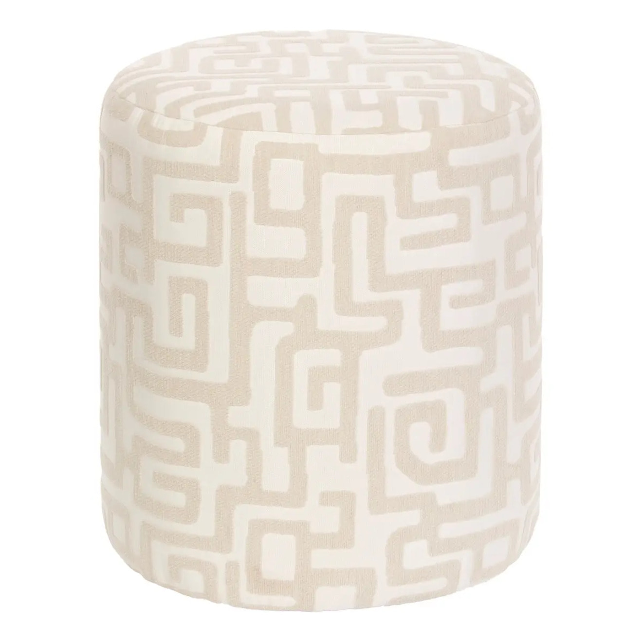 Pouf Rond Delor Blanc 36x40 cm