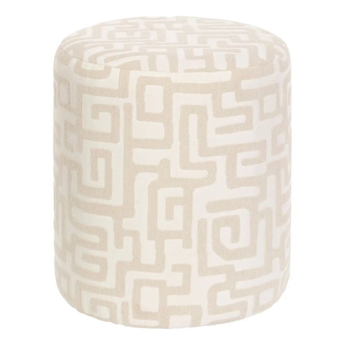 Pouf Rond Delor Blanc 36x40 cm