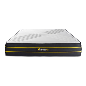 Matelas Mémoire de forme et micro ressorts ensachés - Confort équilibré et accueil moelleux - 26 d'épaisseur, 7 zones de confort - Soutien point par point - 2 places