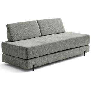 Brescia - banquette 3 places convertible en tissu velours relief - Gris