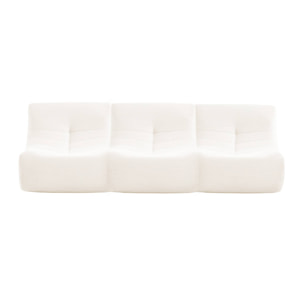 Chauffeuse velours côtelé 3 places crème L 91 x P 105 x H 72 cm - SOKOL