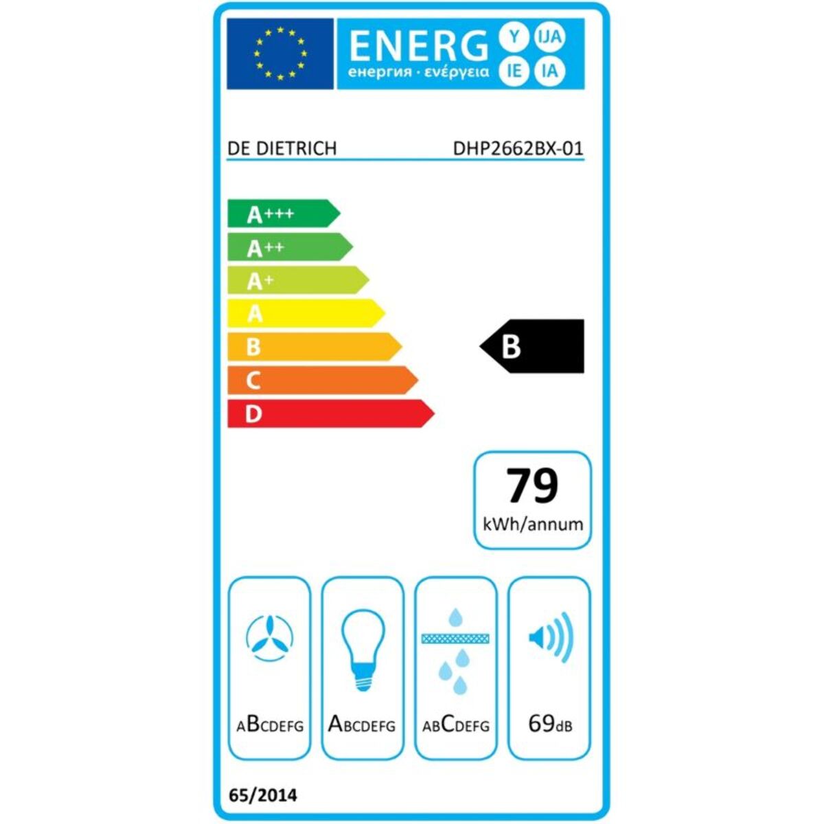 Hotte décorative murale DE DIETRICH DHP2662BX AutoBoost