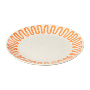 J-Line assiette Courbe - porcelaine - orange - small - 4 pcs