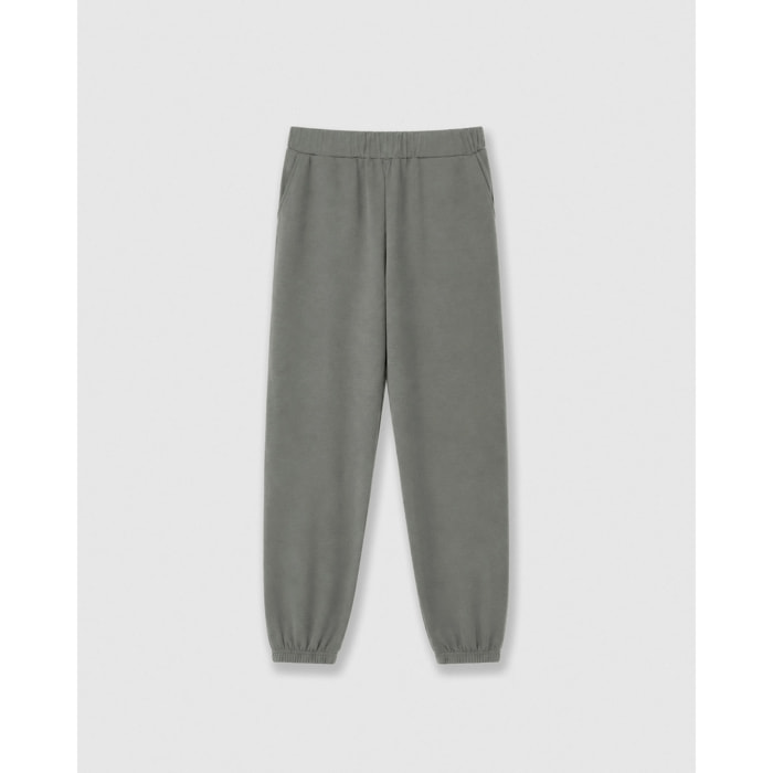 Pantalón jogger fluido liso azul agua