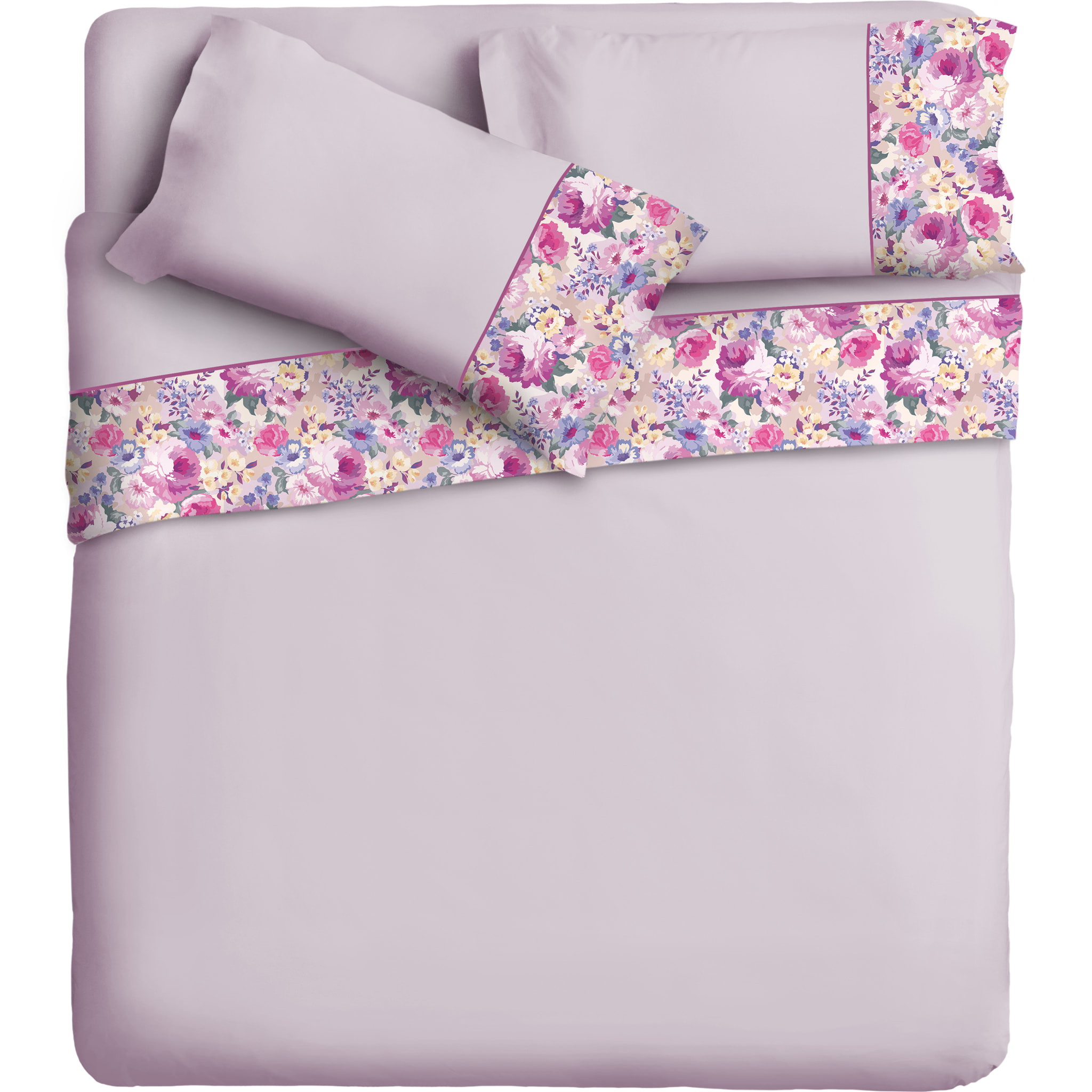 Completo letto Armonie IPERSAN Puro Cotone Dalia Glicine