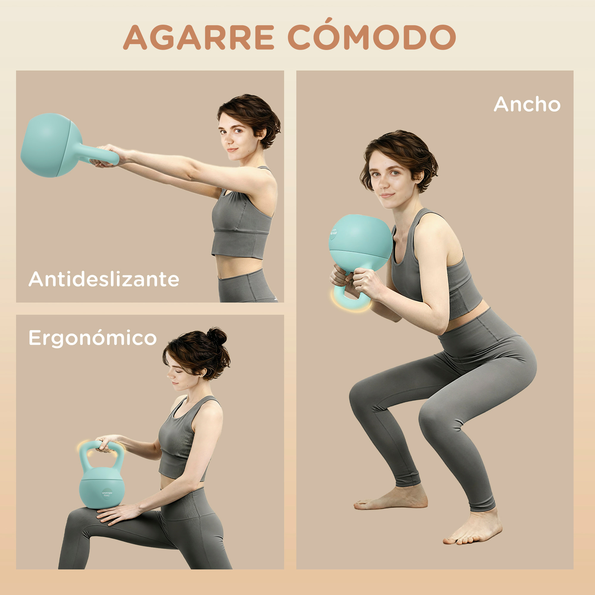 Pesa Rusa 12 kg, Soft Kettlebell Relleno de Arena Metálica y Mango Antideslizante, para Entrenamiento Culturismo en Casa, Gimnasio, Verde