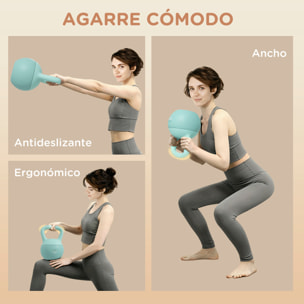 Pesa Rusa 12 kg, Soft Kettlebell Relleno de Arena Metálica y Mango Antideslizante, para Entrenamiento Culturismo en Casa, Gimnasio, Verde