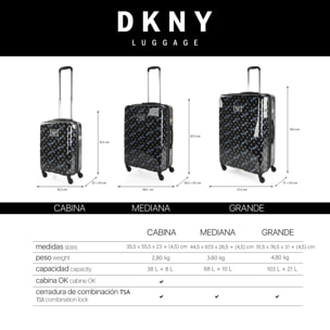 Juego De Maletas Pc Dkny Dkny-905 On Repeat Blk/Lt Charcoal-Ashly Blu