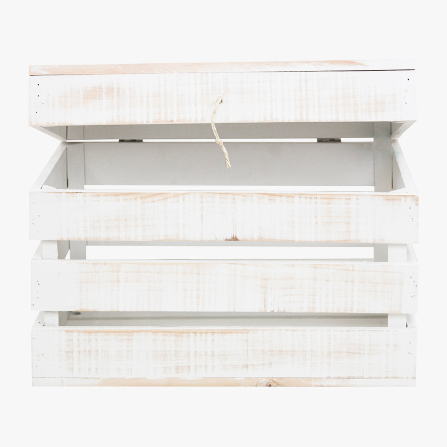 Baúl de madera maciza decapado de 49x30x33cm Alto: 29.5 Largo: 49 Ancho: 33
