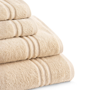 Set de serviettes éponge 100% Coton Éponge Peigné - 700 g/m2 BEIGE
