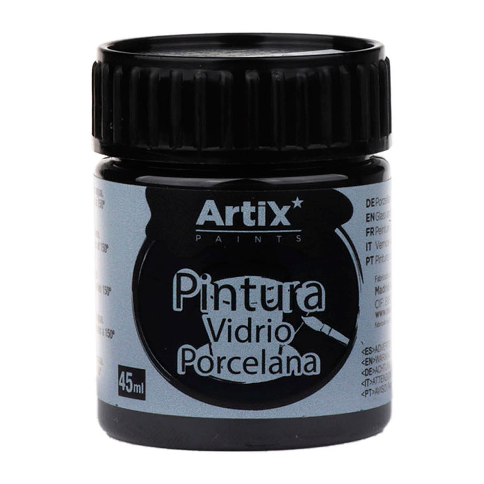 Pack 6 Uds. PENNELLO CERAMICA E VETRO 45 ml COLORE NERO