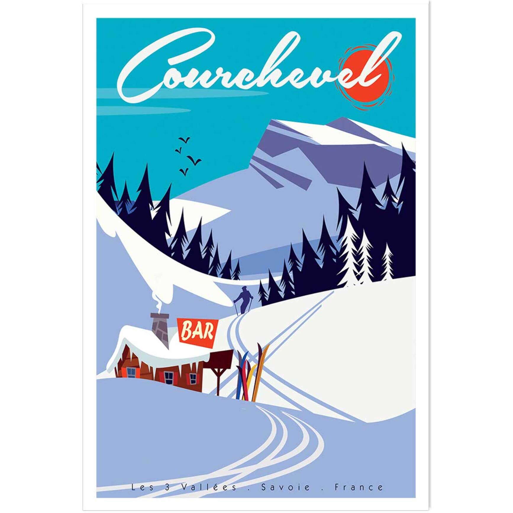 Poster ski courchevel Affiche seule