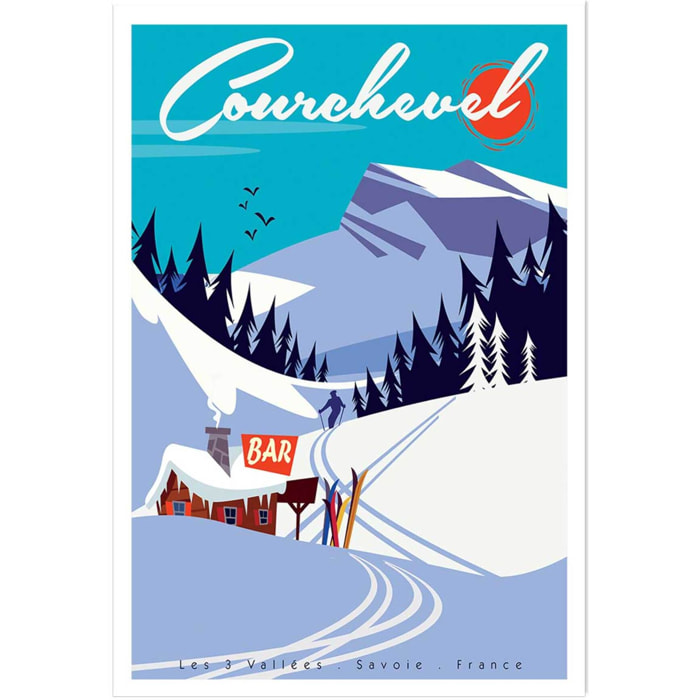 Poster ski courchevel Affiche seule