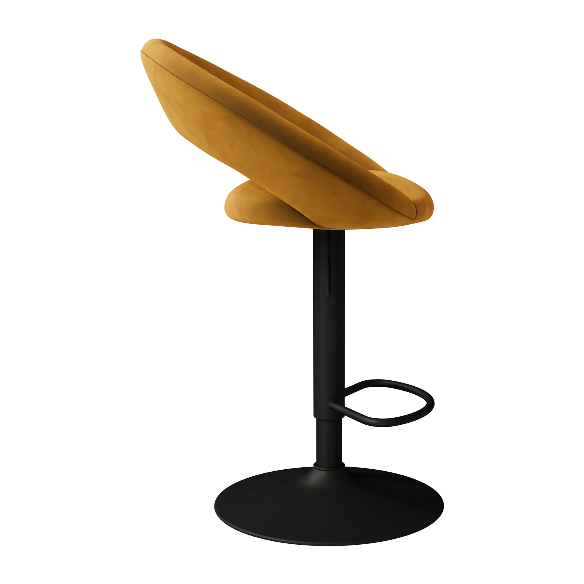 Lot de 2 chaises de bar en velours jaune curry 61/76,5 cm - Cloclo