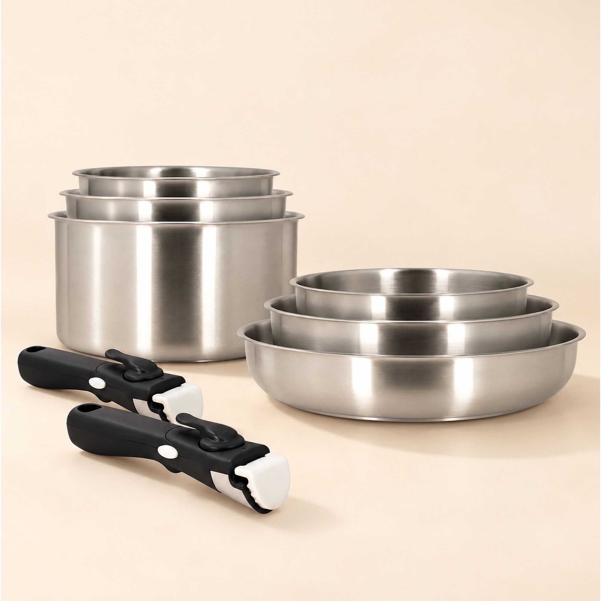 Batterie de cuisine 8 pièces en acier inoxydable - tous feux IRIS