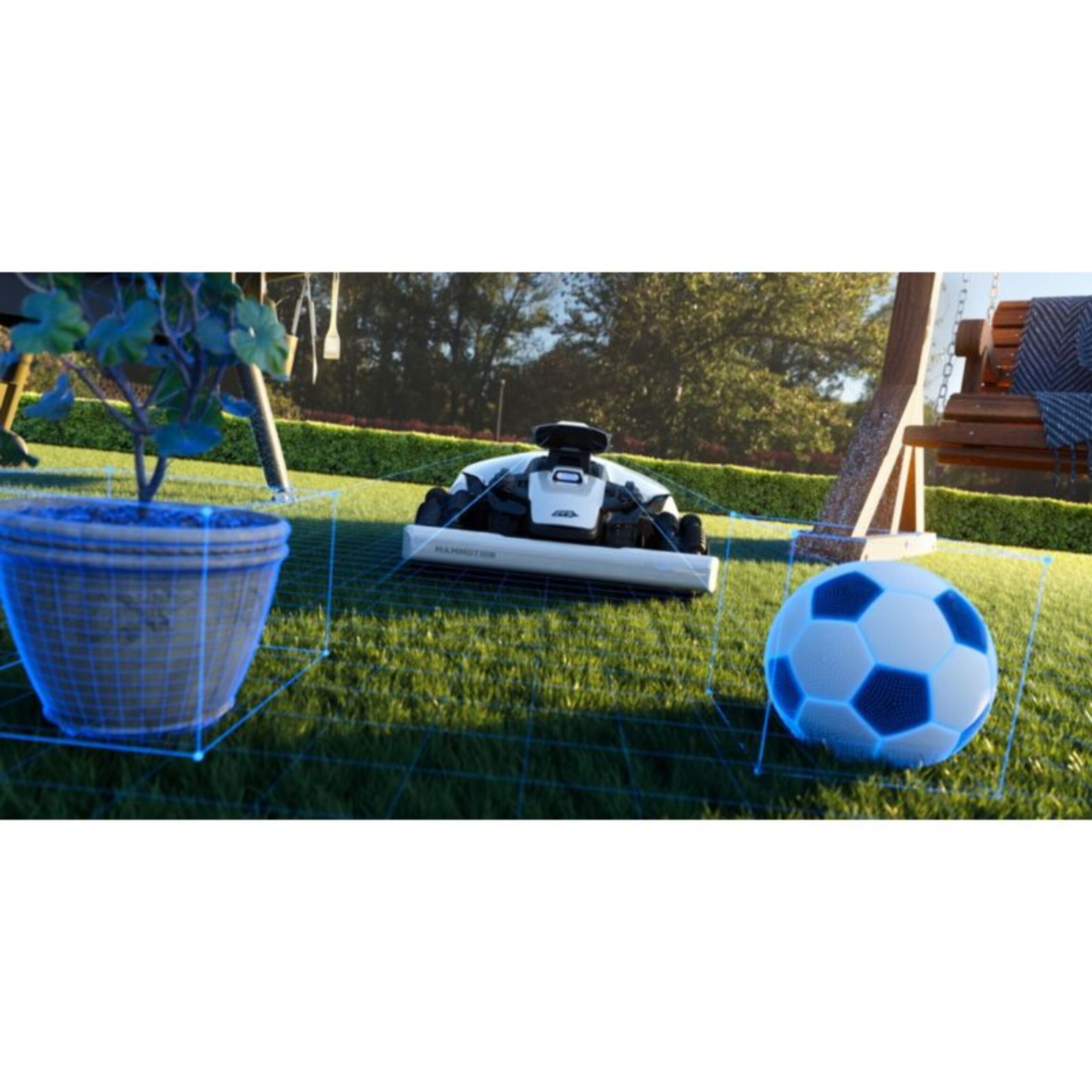 Robot tondeuse MAMMOTION LUBA mini 2 AWD sans fil périphérique, 1000 m² de superficie, 4 roues motrices pour fortes pentes