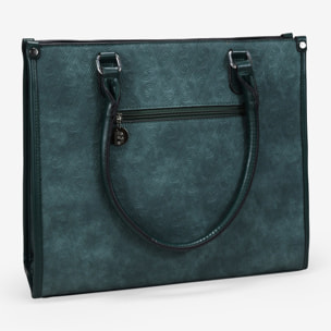 Bolso shopper verde con grabado de B