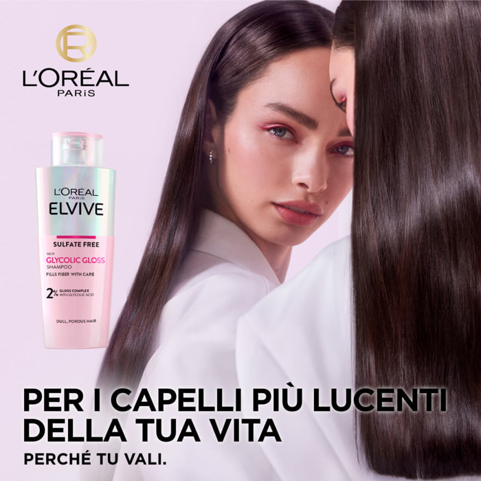 Shampoo Elvive Glycolic Gloss con Acido Glicolico per Capelli Spenti e Porosi - Flacone da 200ml