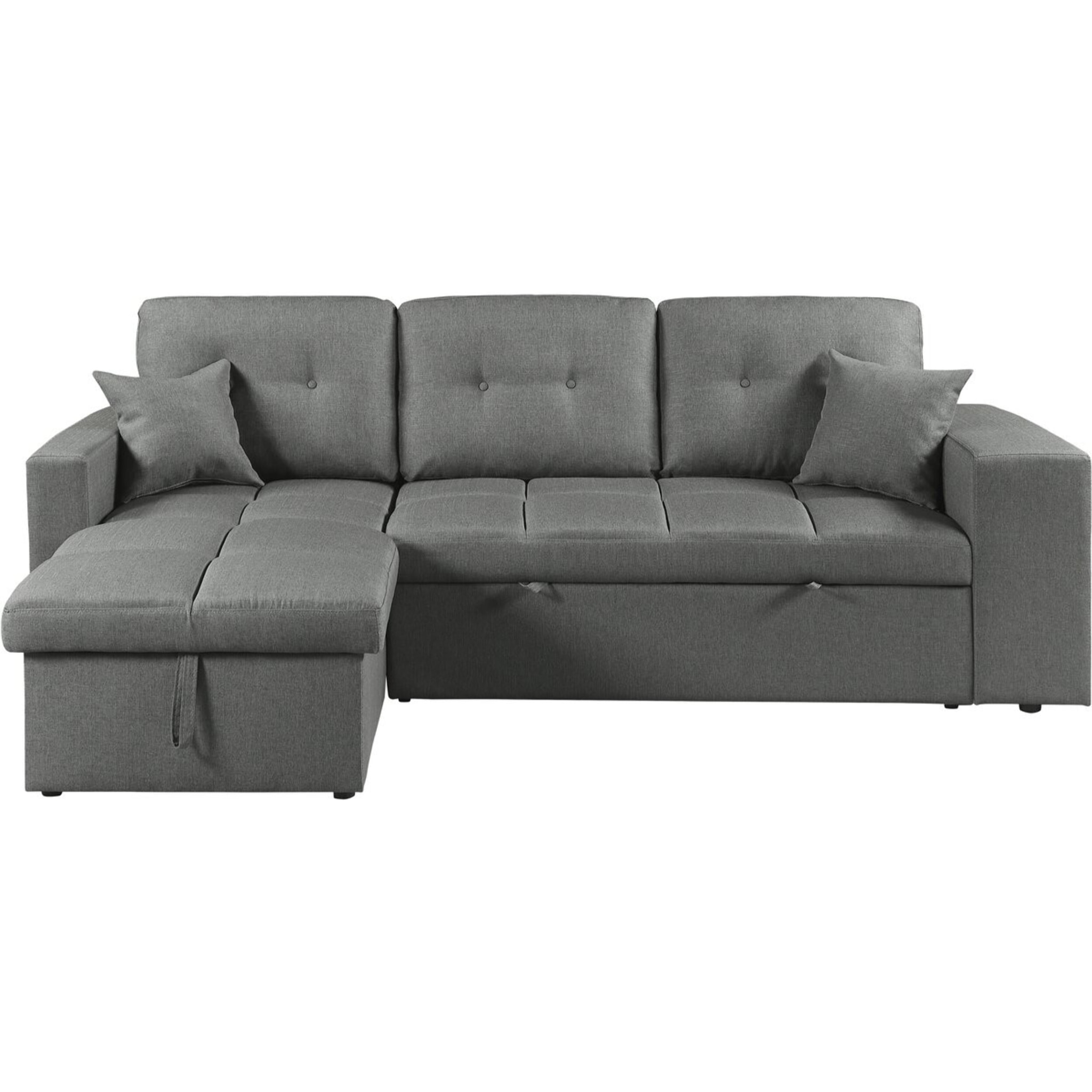 Canapé d'angle convertible/réversible tissu style bubble "Axel" - 3 places - Gris