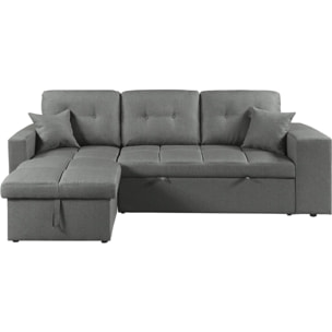 Canapé d'angle convertible/réversible tissu style bubble "Axel" - 3 places - Gris