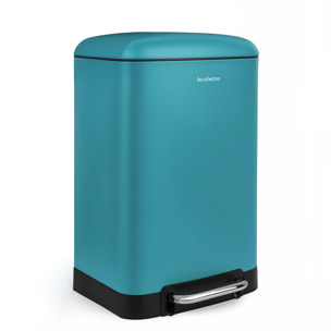 Cubo de Basura con Pedal 20L Les Collectors N°534 | Acero Inoxidable | Cubo Interior Extraíble | Cierre Silencioso | Turquesa