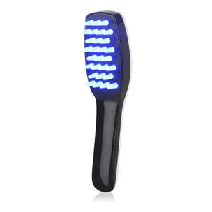 Pettine elettrico per fototerapia. Luce di colore rossa e blu, massaggio vibratorio.